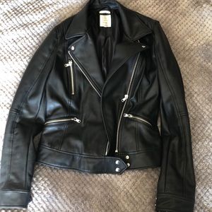 Black ZARA faux leather jacket